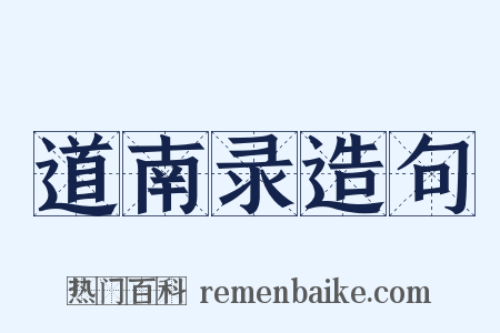 道南录造句是什么意思的图片